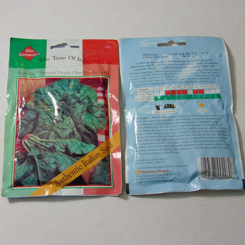 Example of Spinat Viridis per pack of 1200 seeds as you get