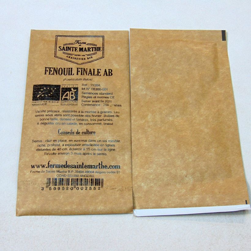 Example of Fenchel Finale Bio - Ferme de Sainte Marthe per pack of 250 seeds (1g) as you get