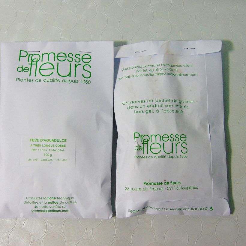 Example of Ackerbohne Aguadulce très longue cosse per pack of 50 ? 100 seeds (100g) as you get