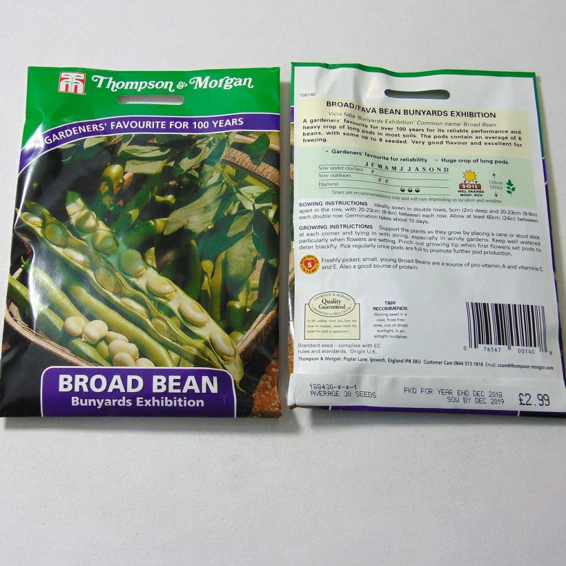 Example of Ackerbohne Bunyards Exhibition per pack of 30 seeds as you get