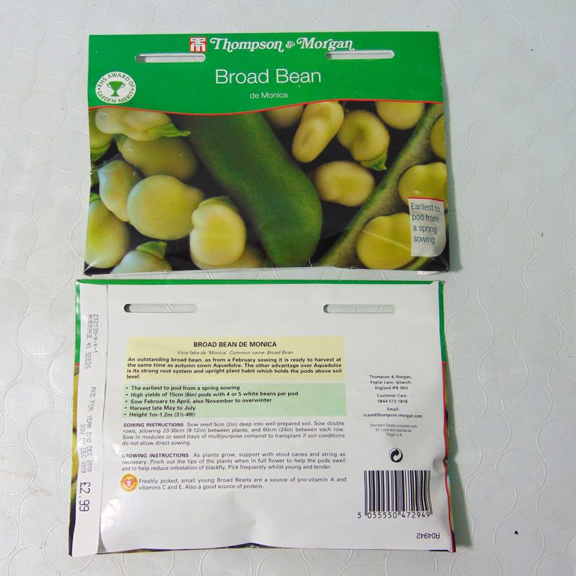 Example of Ackerbohne De Monica per pack of 40 seeds as you get