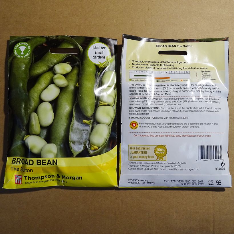 Example of Ackerbohne The Sutton per pack of 40 seeds (75g) as you get