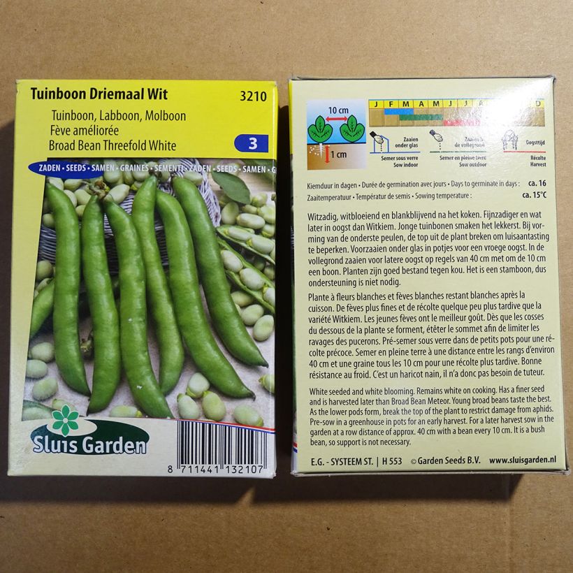 Example of Ackerbohne Driemaal Wit per pack of 45 seeds (90g) as you get