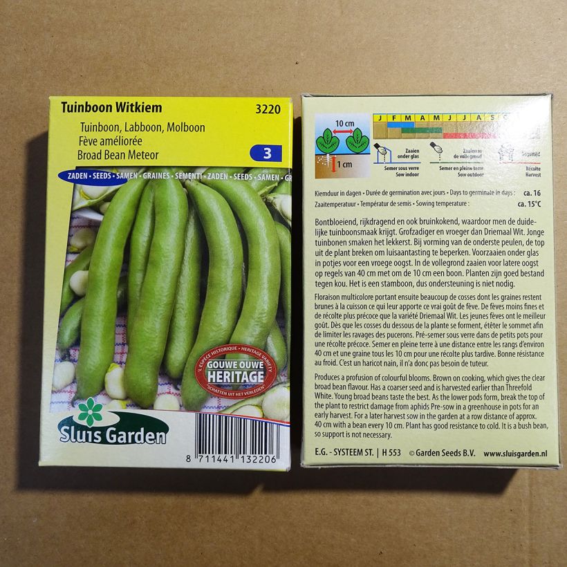 Example of Ackerbohne Witkiem per pack of 42 seeds (85g) as you get