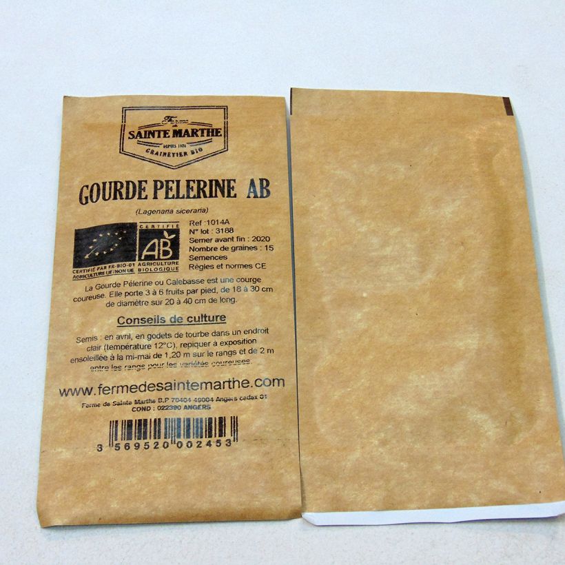Example of Flaschenkürbis Pélerine per pack of 15 seeds (2g) as you get