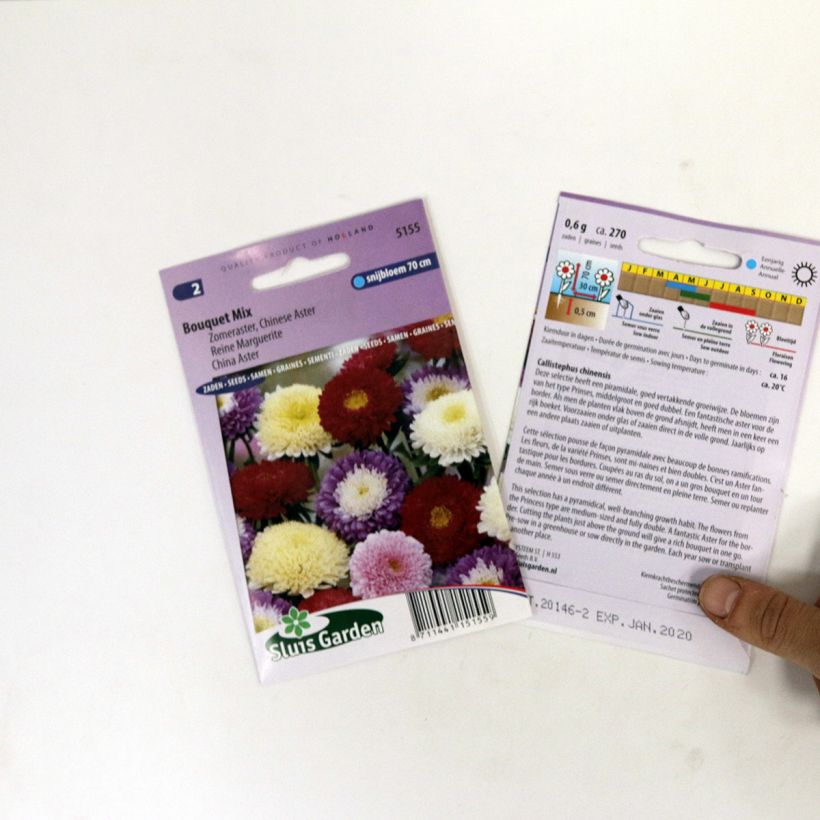 Example of Sommeraster Bouquet Mix (Samen) - Callistephus chinensis per pack of 300 seeds (0,8g) as you get