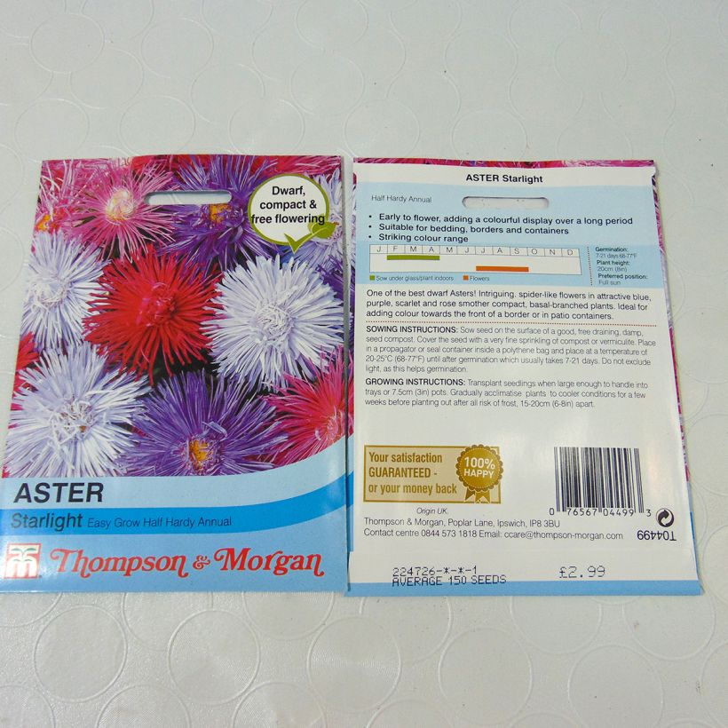 Example of Sommeraster Starlight Mixed (Samen) - Callistephus chinensis per pack of 250 seeds (0,5g) as you get