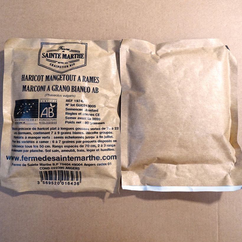 Example of Stangenbohne Marconi a Grano Bianco Bio per pack of 160 seeds (80g) as you get
