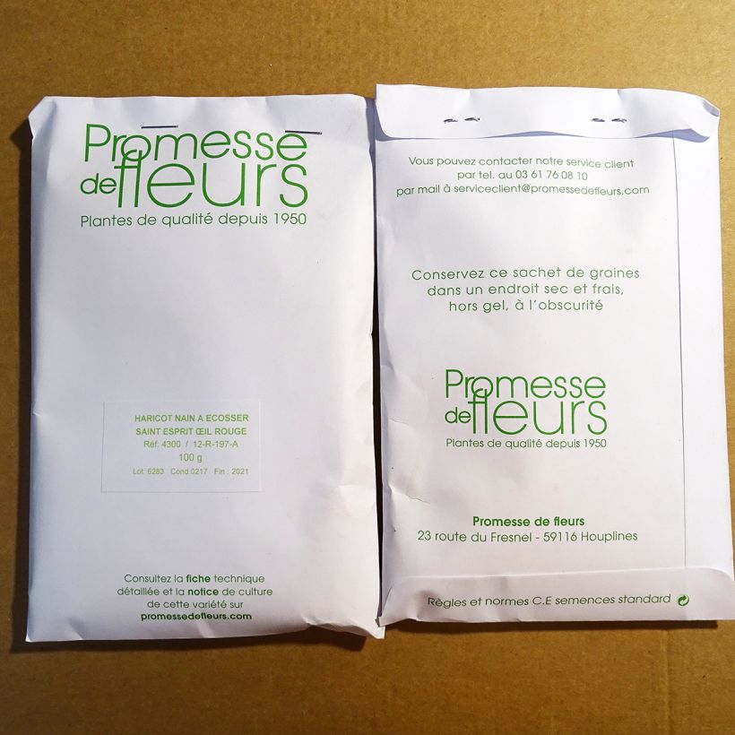 Example of Garten-Bohne Saint-Esprit à Œil Rouge per pack of 170 seeds (100g) as you get