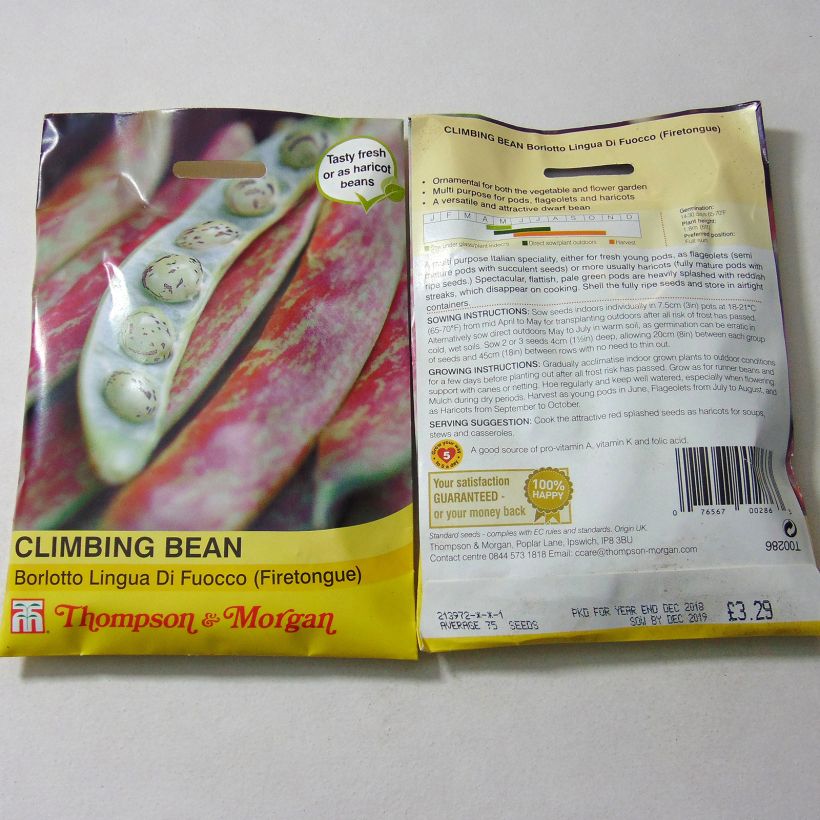 Example of Stangenbohne Borlotto Lingua di fuoco per pack of 75 seeds as you get
