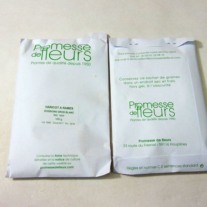 Example of Stangenbohne Soissons gros blanc per pack of 200 seeds (100g) as you get