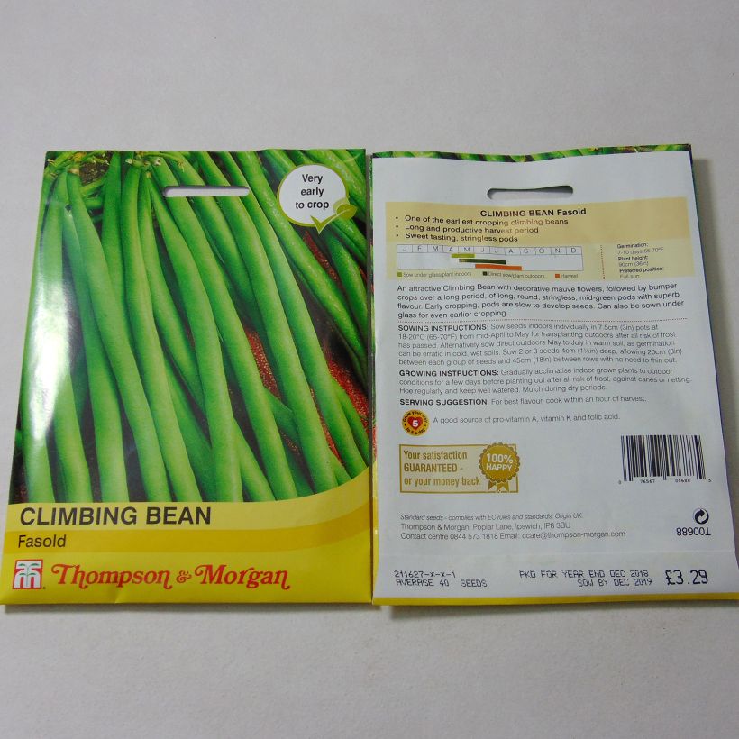 Example of Stangenbohne Fasold per pack of 40 seeds as you get