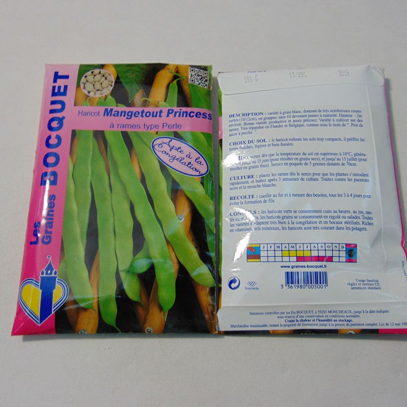 Example of Stangenbohne Princess per pack of 200 seeds (100g) as you get
