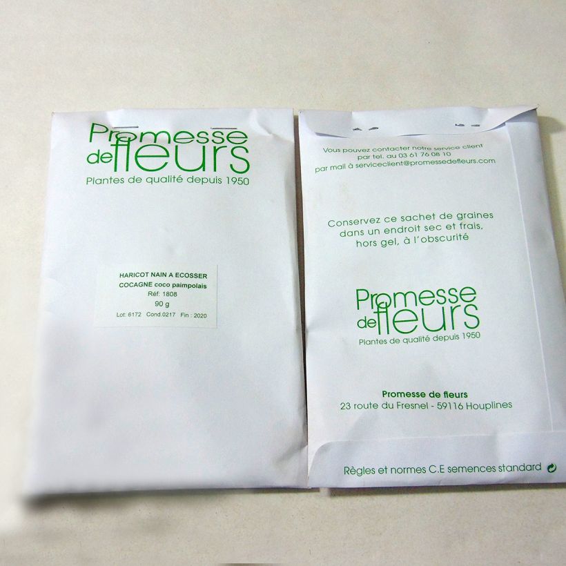 Example of Zwergbohne Cocagne per pack of 150 seeds (90g) as you get