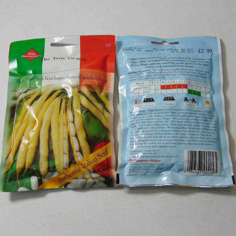 Example of Zwergbohne Impero Bianco per pack of 200 seeds (100g) as you get