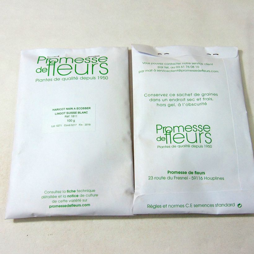 Example of Zwergbohne Lingot suisse blanc per pack of 100 seeds (100g) as you get