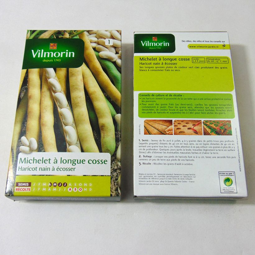 Example of Zwergbohne Michelet longue cosse - Vilmorin per pack of 400 seeds (200g) as you get