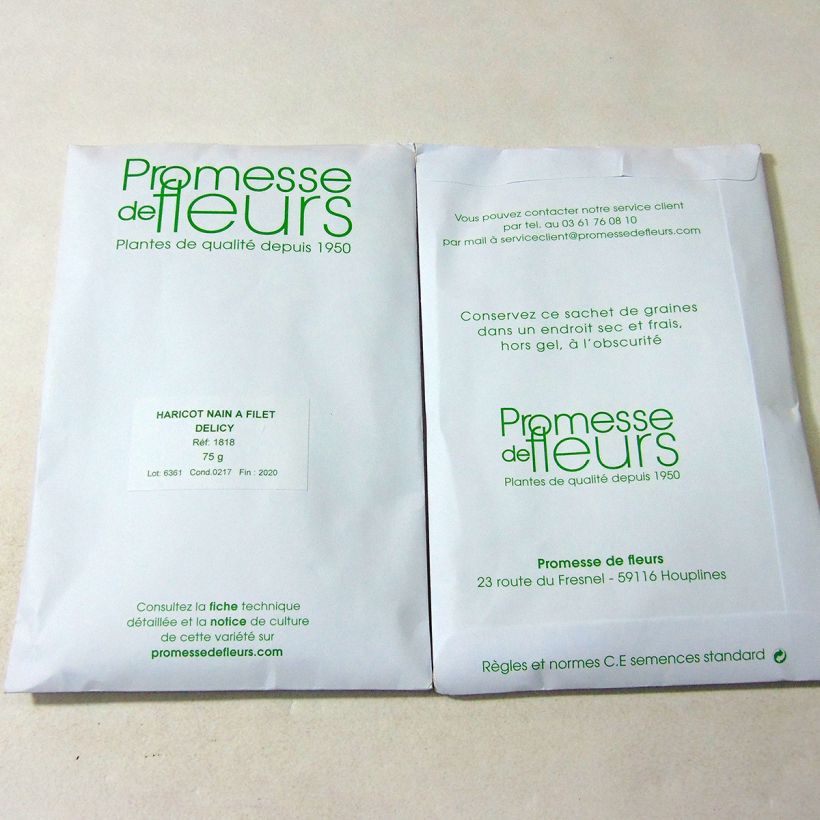 Example of Zwergbohne Delicy per pack of 150 seeds (75g) as you get