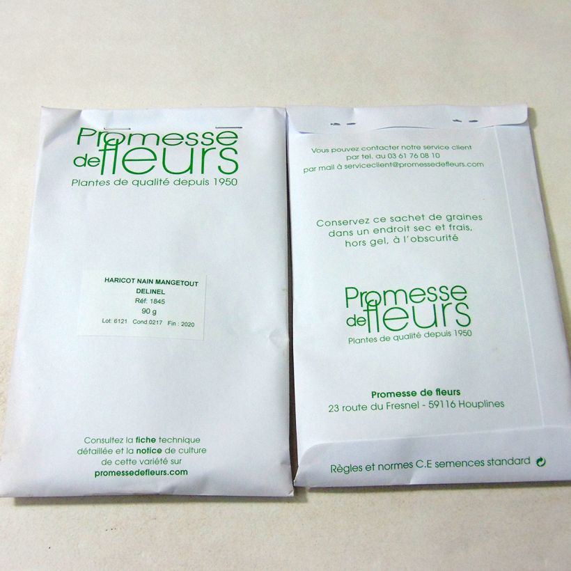 Example of Buschbohne Delinel per pack of 220 seeds (90g) as you get