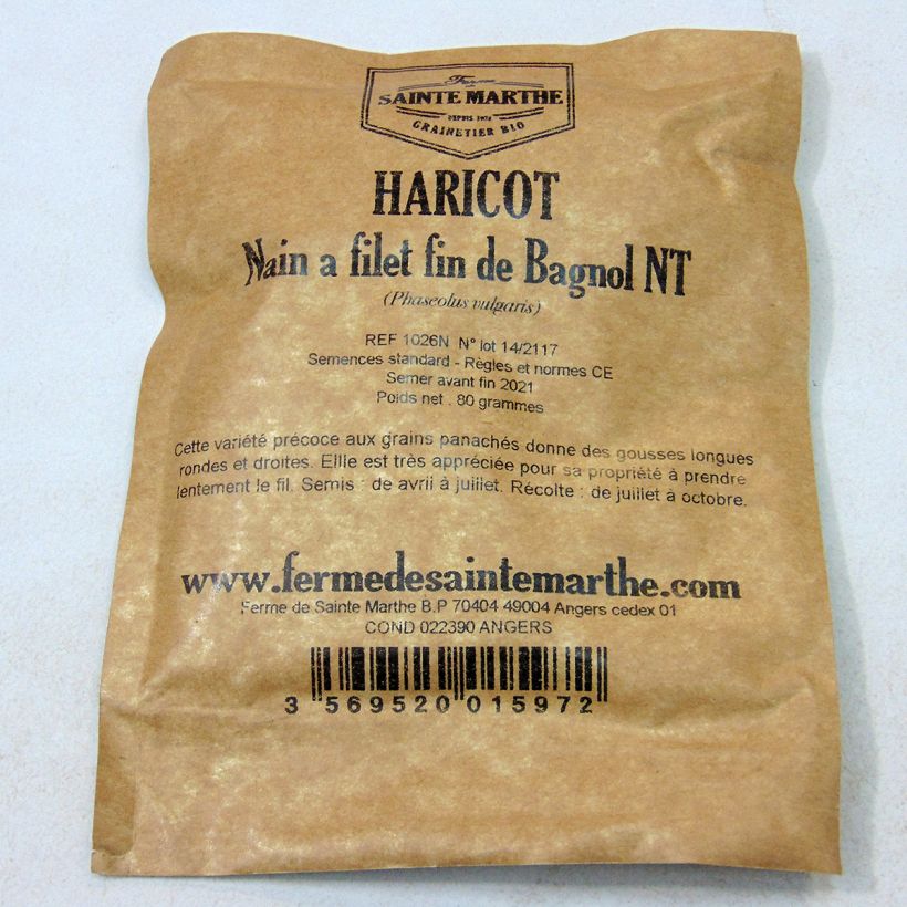 Example of Zwergbohne Fin de Bagnols - Ferme de Sainte Marthe per pack of 160 seeds (80g) as you get