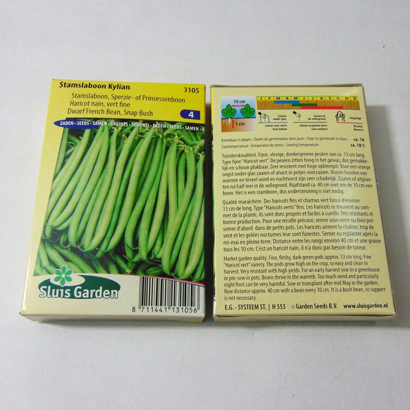 Example of Zwergbohne Kylian per pack of 150 seeds (75g) as you get