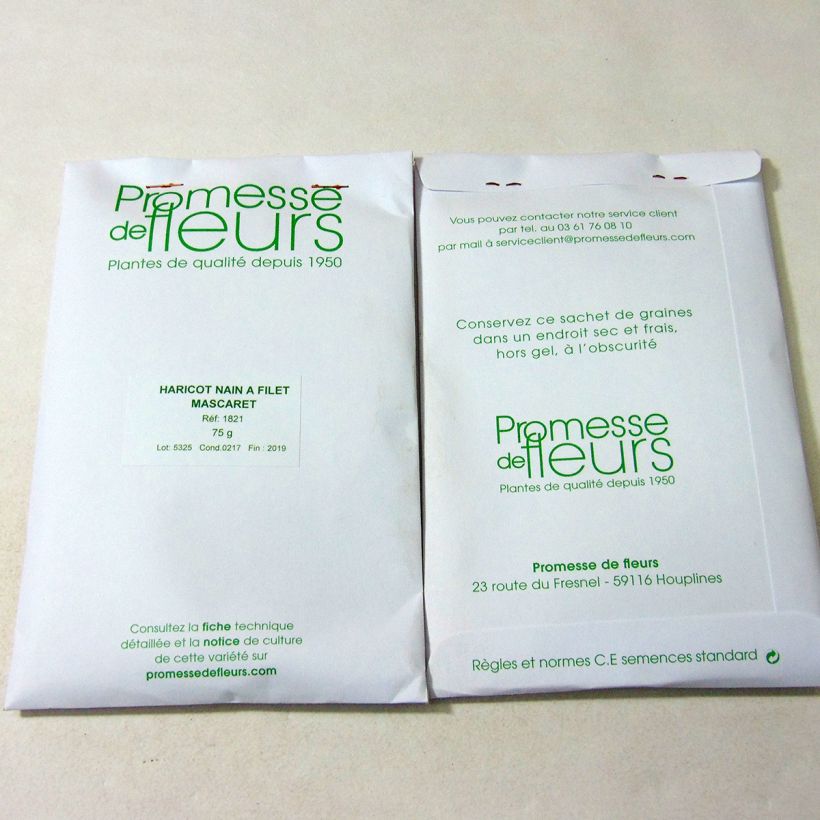 Example of Zwergbohne Mascaret per pack of 200 seeds (75g) as you get