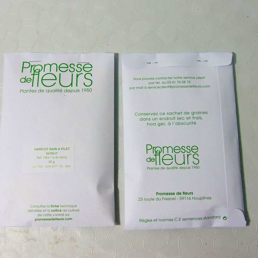 Example of Zwergbohne Satelit per 90 g seed pack as you get