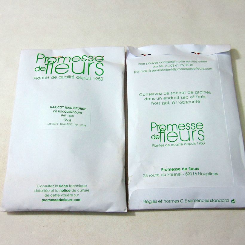 Example of Zwergbohne Beurre de Rocquencourt per pack of 250 seeds (100g) as you get