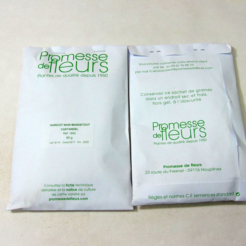Example of Zwergbohne Castandel per pack of 180 seeds (90g) as you get