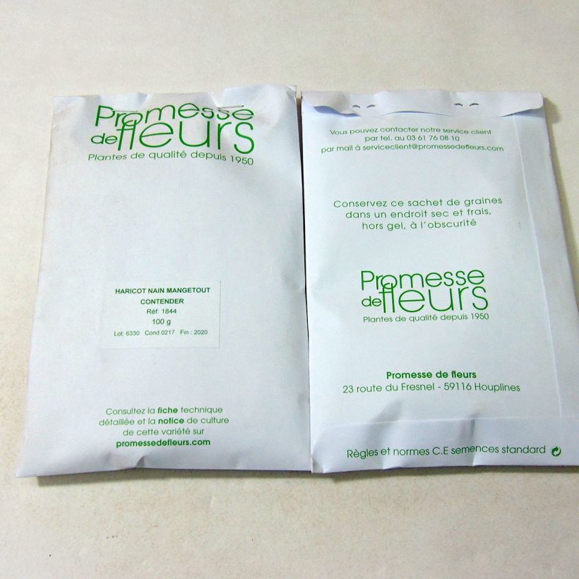 Example of Zwergbohne Contender per pack of 150 seeds (100g) as you get
