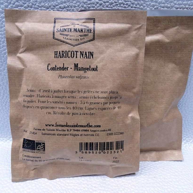 Example of Zwergbohne Contender Bio per 80 g seed pack as you get