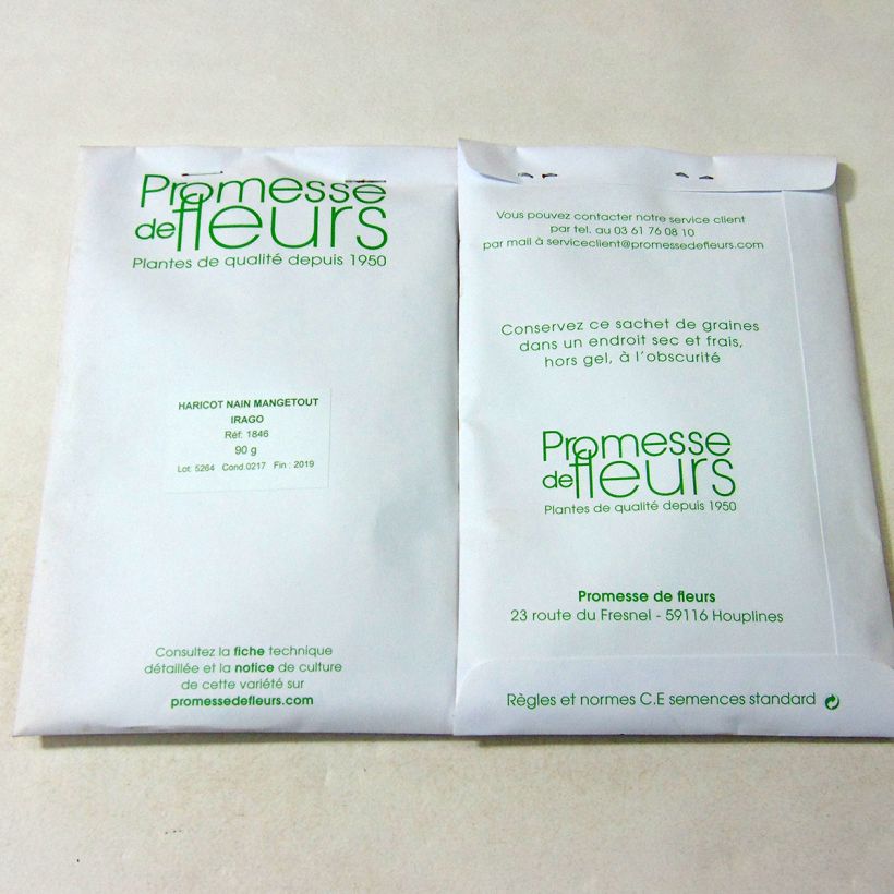 Example of Buschbohne Irago per 90 g seed pack as you get