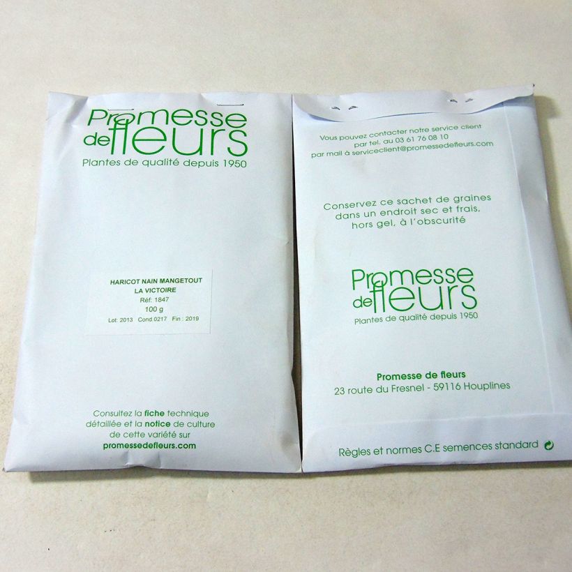Example of Zwergbohne La Victoire per pack of 200 seeds (100g) as you get