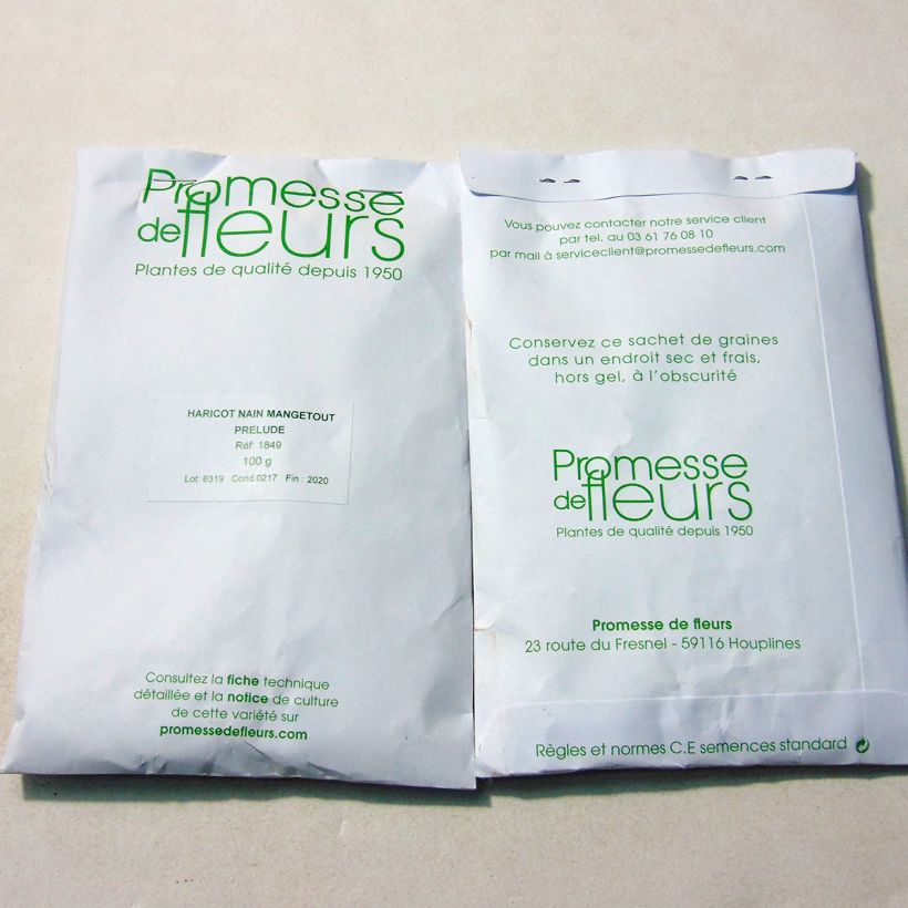 Example of Zwergbohne Prélude per pack of 250 seeds (100g) as you get
