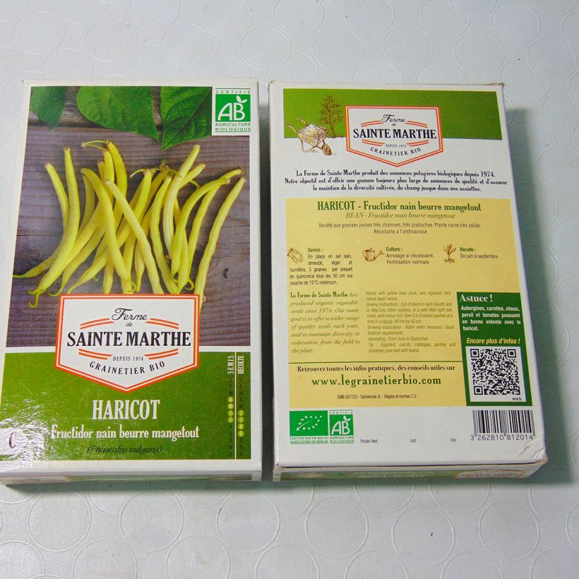 Example of Zwergbohne Fructidor Bio per pack of 160 seeds (80g) as you get