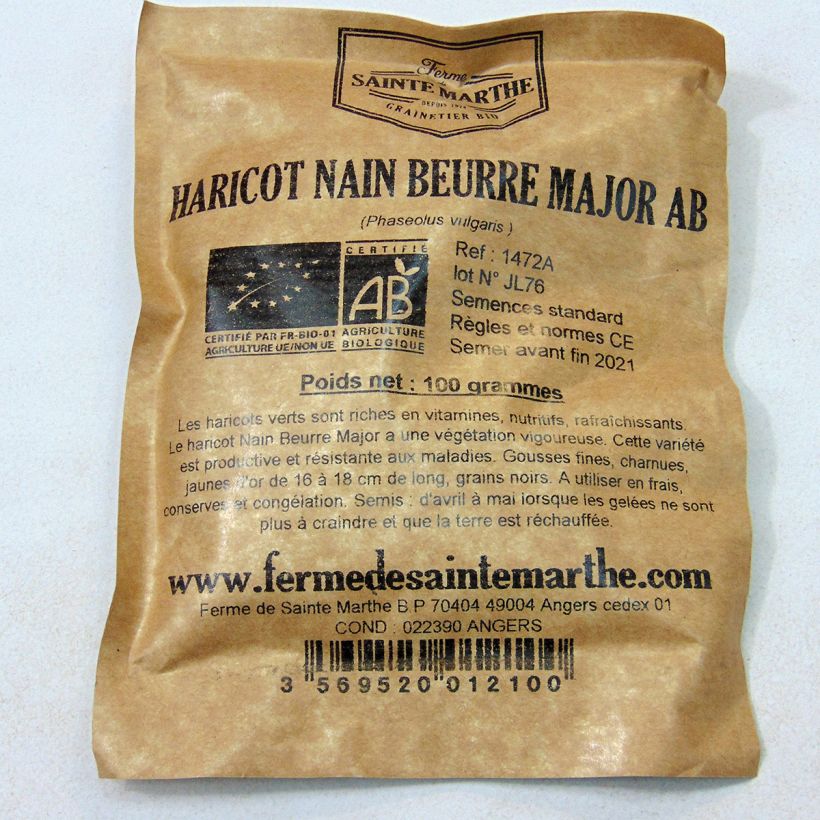 Example of Zwergbohne Major Bio - Ferme de Sainte Marthe per 80 g seed pack as you get