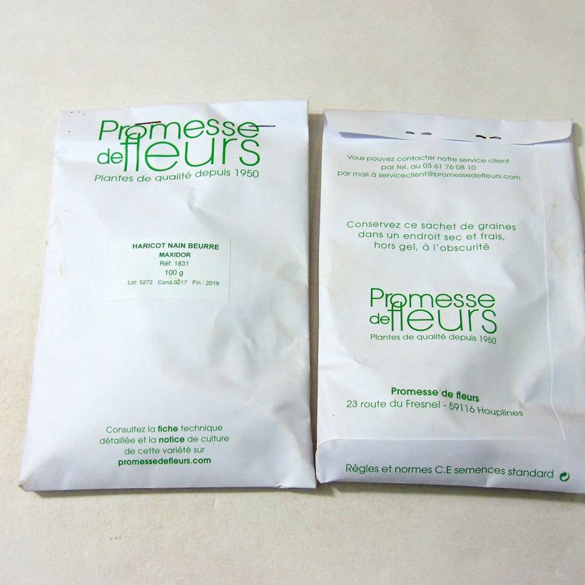 Example of Zwergbohne Maxidor per pack of 350 seeds (100g) as you get