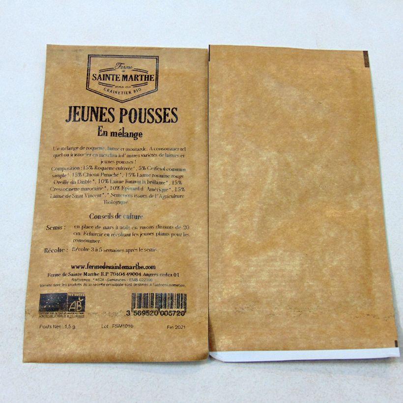 Example of Bio-Mischung aus jungen Wachstumsphasen - Ferme de Sainte Marthe per pack of 500 seeds as you get