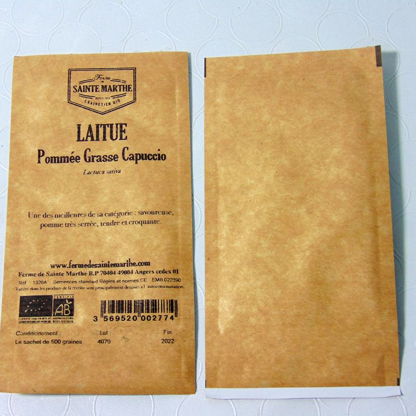 Example of Kopfsalat Capuccio Bio - Ferme de Sainte Marthe per pack of 500 seeds as you get