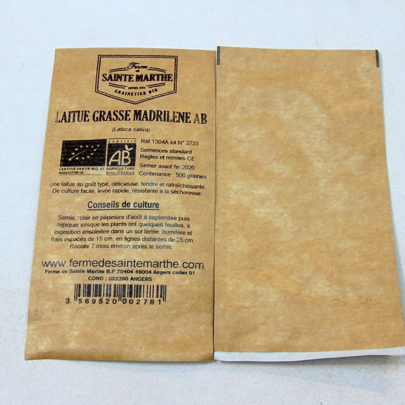 Example of Kopfsalat Madrilène Bio - Ferme de Sainte Marthe per pack of 500 seeds as you get