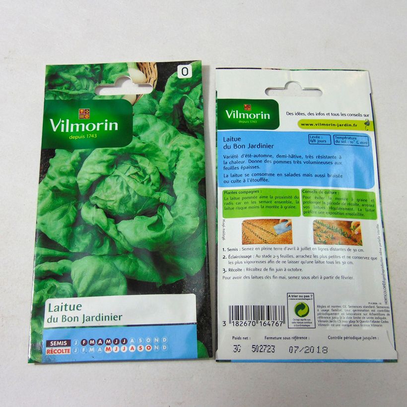 Example of Kopfsalat du Bon Jardinier - Vilmorin per pack of 2400 seeds (3g) as you get