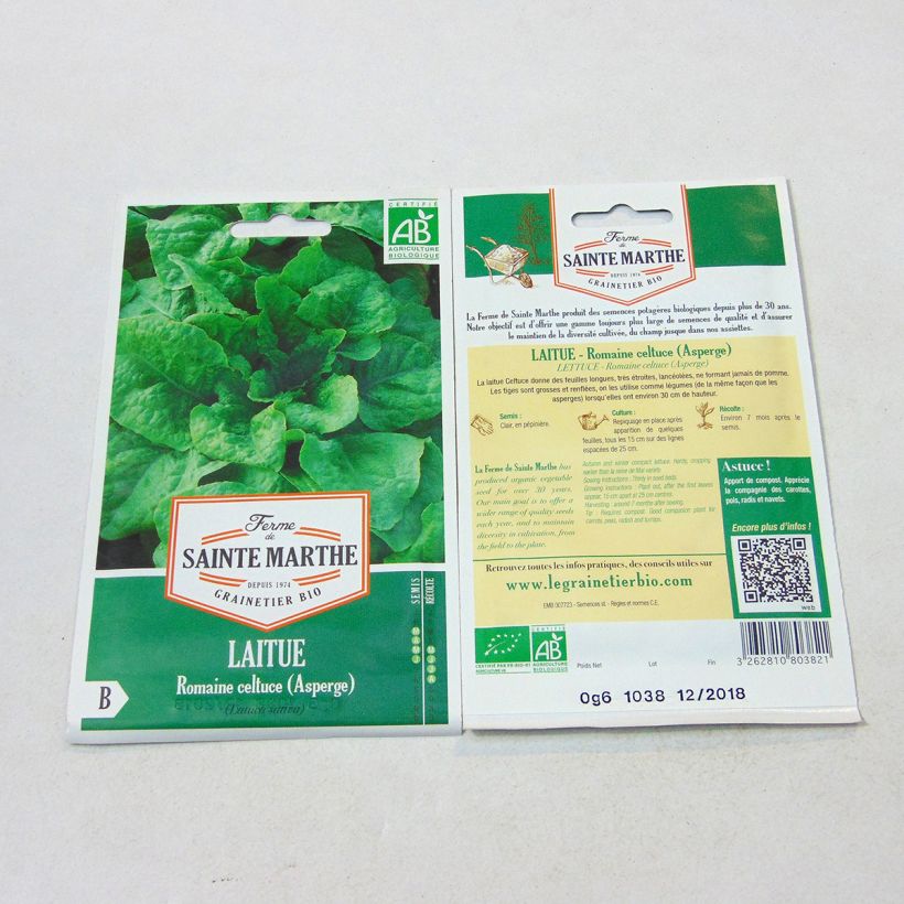 Example of Spargelsalat angustana Bio - Ferme de Sainte Marthe per pack of 400 seeds as you get