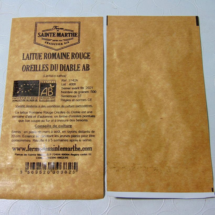 Example of Römersalat Romaine Rouge Oreilles du Diable Bio - Ferme de Sainte Marthe per pack of 450 seeds as you get
