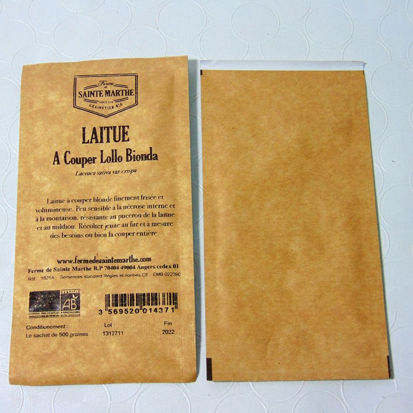 Example of Schnittsalat Lollo Bionda Bio - Ferme de Sainte Marthe per pack of 500 seeds as you get