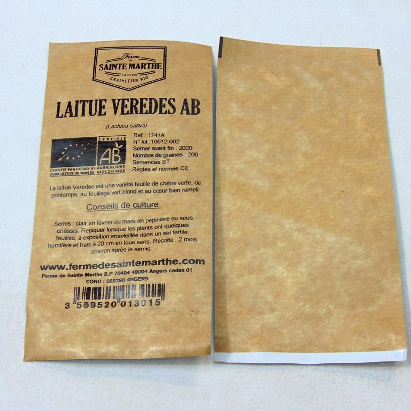 Example of Schnittsalat Veredes Bio - Ferme de Sainte Marthe per pack of 200 seeds as you get