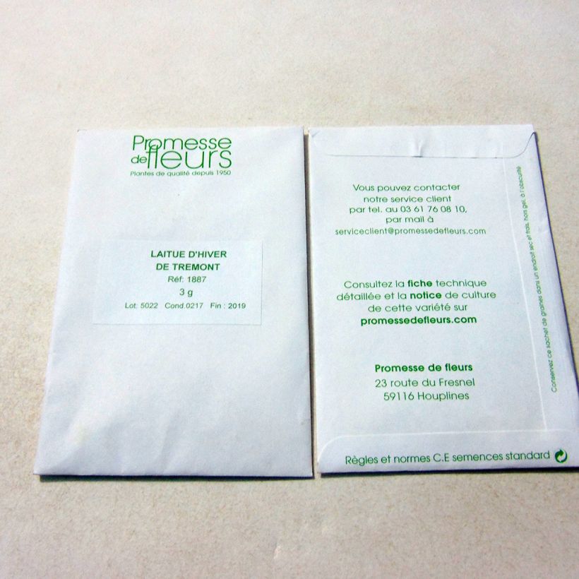 Example of Kopfsalat Trémont Passion Blonde per pack of 2500 seeds (3g) as you get