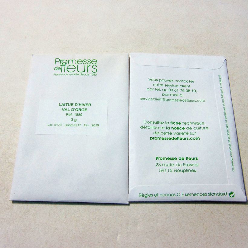 Example of Kopfsalat Val d'Orge per pack of 2500 seeds (3g) as you get