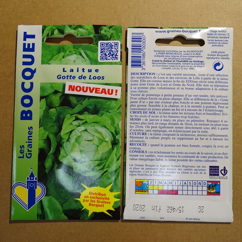 Example of Kopfsalat Gotte de Loos per pack of 1600 seeds (2g) as you get
