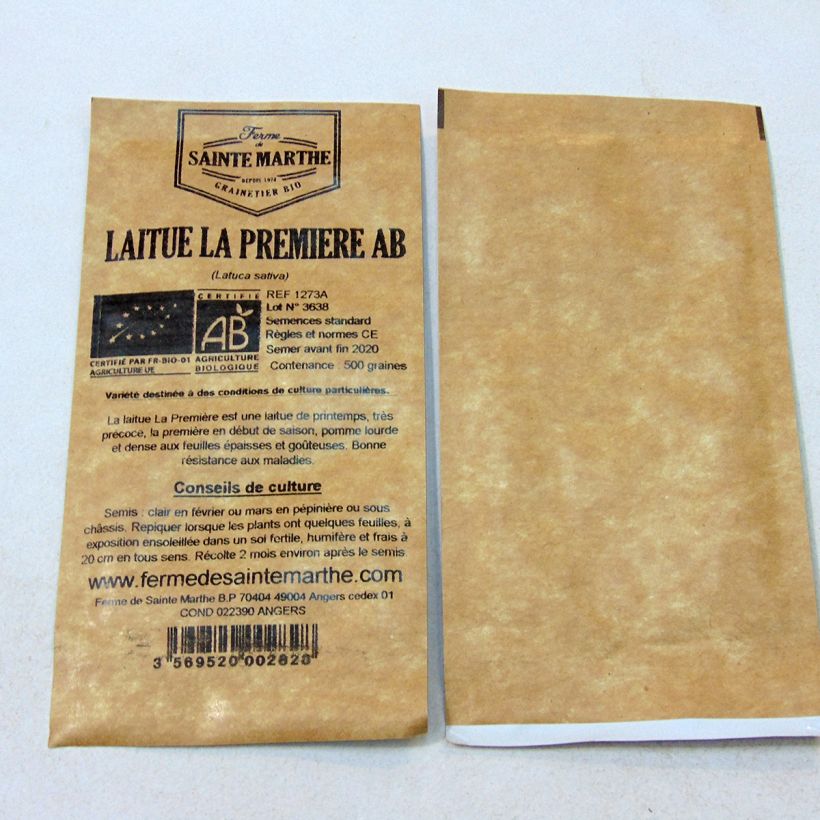 Example of Kopfsalat La Première Bio - Ferme de Sainte Marthe per pack of 500 seeds as you get