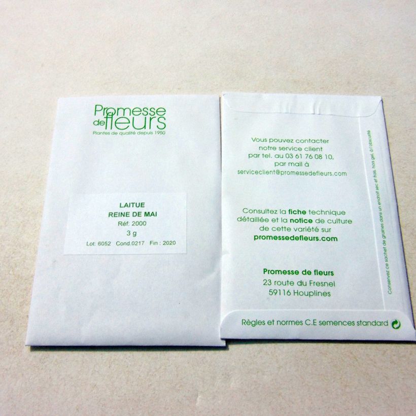 Example of Kopfsalat Reine de Mai per pack of 2500 seeds (3g) as you get